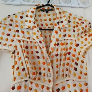 Vintage Betsey Johnson silk fruit dress